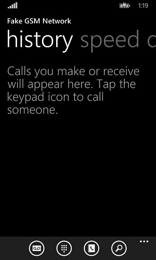 the dialer app in Windows Phone 8.1